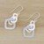 Sterling silver dangle earrings, 'Interlinked Squares' - Square Motif Sterling Silver Dangle Earrings from Thailand (image 2b) thumbail