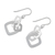 Sterling silver dangle earrings, 'Interlinked Squares' - Square Motif Sterling Silver Dangle Earrings from Thailand (image 2d) thumbail