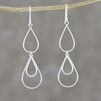 Sterling silver dangle earrings, 'Cute Drops'