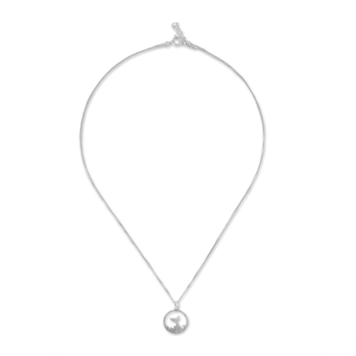 Collar colgante de plata esterlina - Collar con colgante de plata de ley con temática de ballena de Tailandia