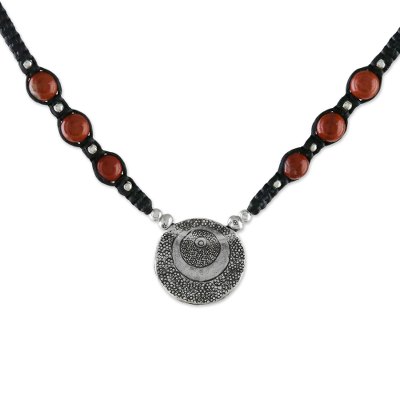 Jasper and Karen Silver Pendant Necklace from Thailand
