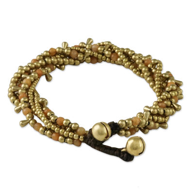 Torsade-Armband aus Karneolperlen - Karneol-Perlen-Torsade-Armband aus Thailand