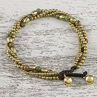 Featured review for Unakite beaded torsade bracelet, Musical Love