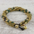 Agate beaded torsade bracelet, 'Elegant Celebration' - Agate and Brass Adjustable Beaded Bracelet from Thailand thumbail