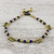 Lapis lazuli beaded anklet, 'Musical Wanderer' - Lapis Lazuli and Brass Beaded Anklet from Thailand thumbail