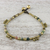 Agate beaded anklet, 'Musical Wanderer' - Agate and Brass Beaded Anklet from Thailand thumbail