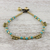 Calcite beaded anklet, 'Musical Wanderer' - Calcite and Brass Beaded Anklet from Thailand (image 2) thumbail