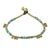 Calcite beaded anklet, 'Musical Wanderer' - Calcite and Brass Beaded Anklet from Thailand thumbail