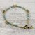 Calcite beaded anklet, 'Musical Wanderer' - Calcite and Brass Beaded Anklet from Thailand (image 2c) thumbail