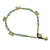 Calcite beaded anklet, 'Musical Wanderer' - Calcite and Brass Beaded Anklet from Thailand (image 2f) thumbail