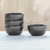 Ceramic ice cream bowls, 'Subtle Flavor' (set of 4) - Black Ceramic Ice Cream Bowls from Thailand (Set of 4)