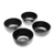 Ceramic ice cream bowls, 'Subtle Flavor' (set of 4) - Black Ceramic Ice Cream Bowls from Thailand (Set of 4)