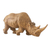 Wood sculpture, 'Respectful Rhino' - Raintree Wood Rhinoceros Sculpture from Thailand (image 2a) thumbail