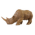 Wood sculpture, 'Respectful Rhino' - Raintree Wood Rhinoceros Sculpture from Thailand (image 2c) thumbail