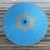 Saa paper parasol, 'Motifs on Blue' - Saa Paper Parasol in Blue with Gold Accents from Thailand thumbail