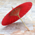 Saa paper parasol, 'Motifs on Red' - Saa Paper Parasol in Red with Gold Accents from Thailand (image 2c) thumbail