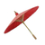 Saa paper parasol, 'Motifs on Red' - Saa Paper Parasol in Red with Gold Accents from Thailand (image 2d) thumbail