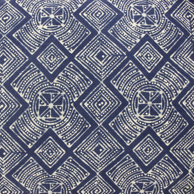 Batik cotton pillow sham, 'Exotic Geometry' - Geometric Batik Cotton Pillow Sham in Indigo from Thailand