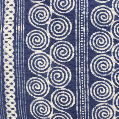 Batik cotton cushion covers, 'Indigo Cloud' (pair) - Batik Cotton Cushion Covers with Spiral Motifs (Pair)