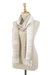 Tie-dyed rayon and cotton blend scarf, 'Flow of Sand' - Tan and White Tie-Dyed Rayon and Cotton Blend Scarf