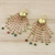 Gold plated tourmaline chandelier earrings, 'Majestic Domes' - Gold Plated Tourmaline Chandelier Earrings from Thailand (image 2b) thumbail