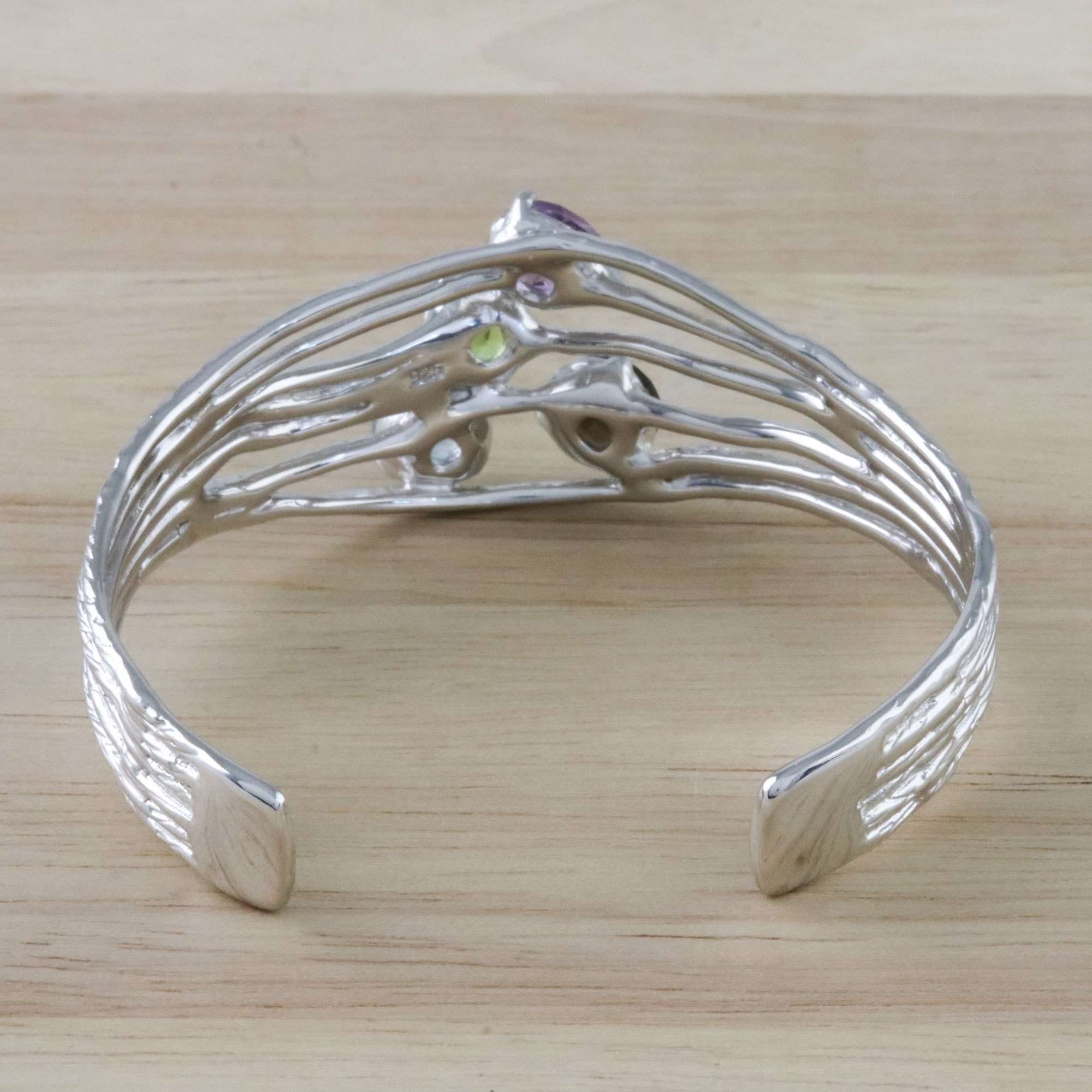 FourStone MultiGem Cuff Bracelet from Thailand Changing of the