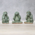 Celadon ceramic figurines, 'Offering Wisdom' (set of 3) - Celadon Ceramic Wise Monkey Figurines (Set of 3) thumbail