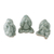 Celadon ceramic figurines, 'Offering Wisdom' (set of 3) - Celadon Ceramic Wise Monkey Figurines (Set of 3) (image 2c) thumbail