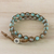 Jasper beaded wrap bracelet, 'Sky Orbs' - Jasper Beaded Wrap Bracelet in Blue from Thailand (image 2) thumbail