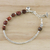 Jasper beaded charm bracelet, 'Red Garden' - Hill Tribe Silver and Red Jasper Beaded Charm Bracelet (image 2b) thumbail