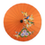 Sombrilla, 'Pájaros y flores en naranja' - Sombrilla artesanal en naranja con pájaros y flores