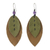 Amethyst and leather dangle earrings, 'Happy Leaves' - Amethyst and Leather Leaf Dangle Earrings from Thailand (image 2a) thumbail