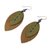 Amethyst and leather dangle earrings, 'Happy Leaves' - Amethyst and Leather Leaf Dangle Earrings from Thailand (image 2c) thumbail