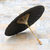Cotton parasol, 'Black Gold Sun' - Black and Gold Oil Painted Thai Parasol with Bamboo Frame (image 2c) thumbail