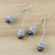 Aretes colgantes de perlas cultivadas - Aretes colgantes de perlas cultivadas de Tailandia en plata y negro