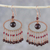 Garnet waterfall earrings, 'Charming Ovals' - Garnet Beaded Waterfall Earrings from Thailand thumbail