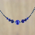 Lapis lazuli beaded necklace, 'Blue Way' - Hill Tribe Lapis Lazuli Beaded Necklace from Thailand (image 2) thumbail
