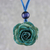 Natural rose pendant necklace, 'Rosy Chic in Green' - Natural Rose Pendant Necklace in Blue-Green from Thailand