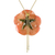 Natural flower lariat necklace, 'Peachy Rose' - Resin Dipped Real Peach Rose 24K Gold Plated Lariat Necklace