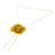 Natural flower lariat necklace, 'Sunlight Rose' - Resin Dipped Yellow Rose 24K Gold Plated Lariat Necklace