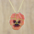 Gold accent natural flower pendant necklace, 'Peach Pansy' - Resin Dipped Natural Flower 24K Gold Accent Pendant Necklace thumbail