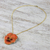 Gold accent natural flower pendant necklace, 'Peach Pansy' - Resin Dipped Natural Flower 24K Gold Accent Pendant Necklace (image 2c) thumbail