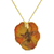 Gold accent natural flower pendant necklace, 'Peach Pansy' - Resin Dipped Natural Flower 24K Gold Accent Pendant Necklace (image 2d) thumbail