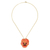 Gold accent natural flower pendant necklace, 'Peach Pansy' - Resin Dipped Natural Flower 24K Gold Accent Pendant Necklace (image 2e) thumbail