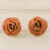 Natural flower button earrings, 'Petite Rose in Light Orange' - Resin Dipped Light Orange Miniature Rose Button Earrings