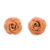 Natural flower button earrings, 'Petite Rose in Light Orange' - Resin Dipped Light Orange Miniature Rose Button Earrings