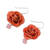 Ohrhänger mit natürlichen Blumen - In Harz getauchte rosa echte Miniatur-Rosen-Ohrhänger