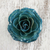 Broche de flor natural - Broche de rosa real de color verde azulado sumergido en resina de Tailandia