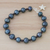Cultured pearl and garnet beaded bracelet, 'Dark Starfish Love' - Black Cultured Pearl and Garnet Hill Tribe Starfish Bracelet (image 2b) thumbail