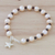 Cultured pearl and garnet beaded bracelet, 'Starfish Love' - Beaded Cultured Freshwater Pearl Garnet Starfish Bracelet (image 2) thumbail